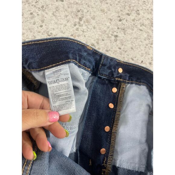 Old Navy women's blue jeans size 12p 12 petite Slouchy Straight High Rise new - Picture 9 of 16